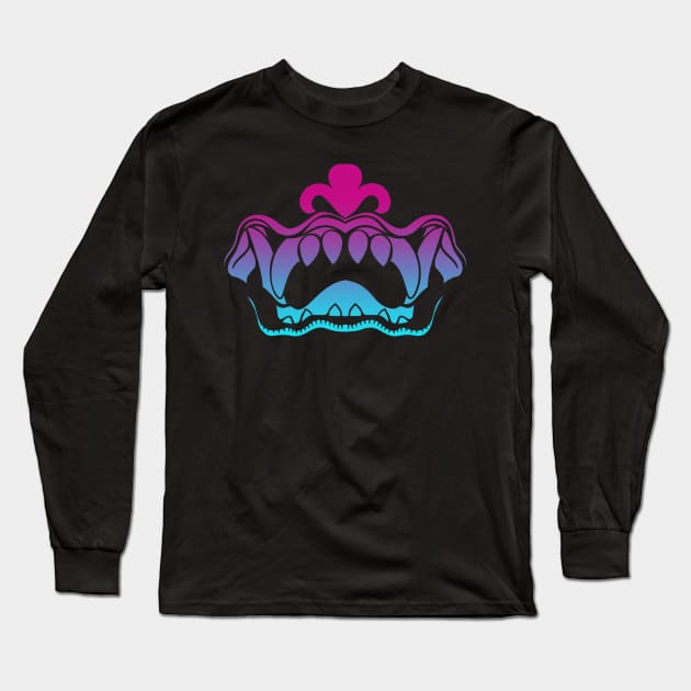Bali Demon Mask Teeth Vaporwave Long Sleeve T-Shirt by aaallsmiles